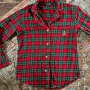 Lauren Ralph Lauren Christmas plaid pj top